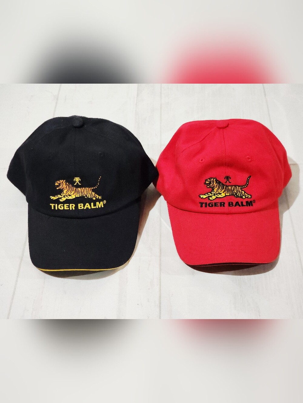 Set of 2 Vintage Tiger Balm Embroidered Hats